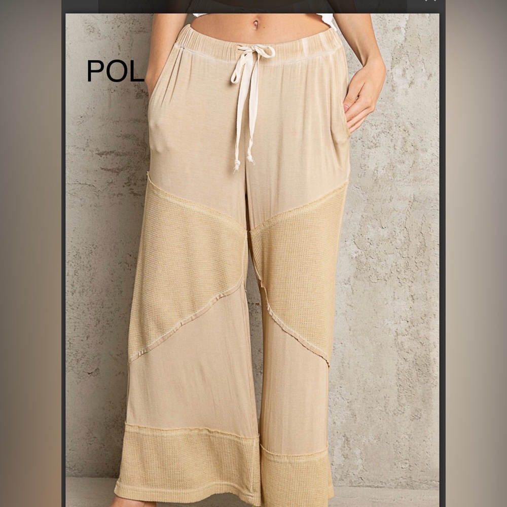 BPB219-6🧚🏼‍♀️NEW! POL perfection in tan wide leg pants w/on trend chic style!